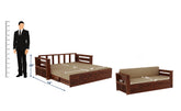 Elementra Solid Sheesham Wood 3 Seater Sofa Cum Bed With Storage (Natural Finish)